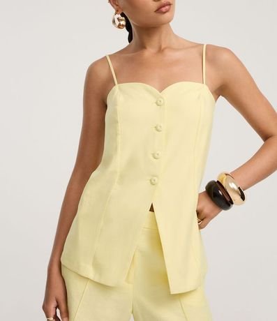 Blusa de Bretel en Viscosa con Escote Corazón y Botones 4