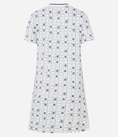 Camisón Corta en Viscosa con Estampa de Caracolas y Estrellas del Mar 5