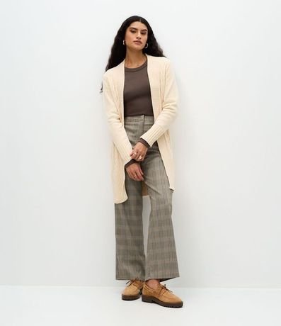 Cardigan Alargado en Punto Texturizado 2