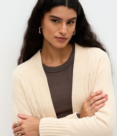 Cardigan Alargado en Punto Texturizado 3