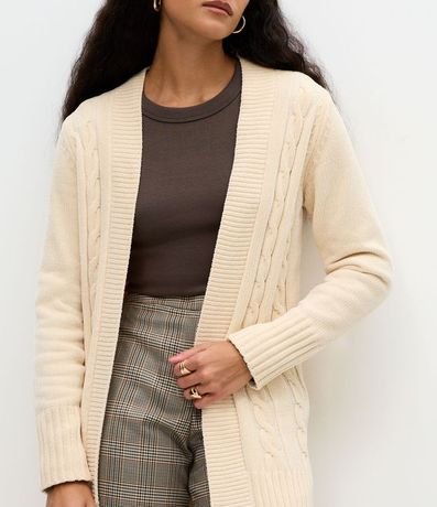 Cardigan Alargado en Punto Texturizado 4
