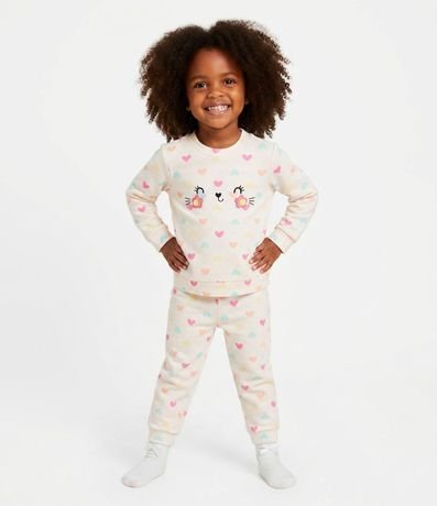 Pijama Infantil con Corazones y Pompones – Talle 1 a 4 años 1
