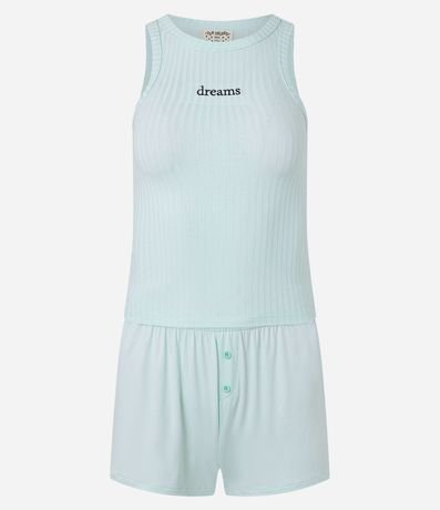 Pijama Short Doll en Rib con Bordado Dreams 4