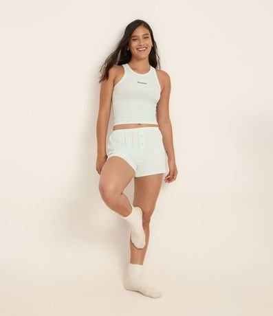 Pijama Short Doll en Rib con Bordado Dreams 2