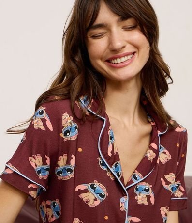 Pijama Short Doll Americano en Viscosa con Estampado Stitch Carpincho 2