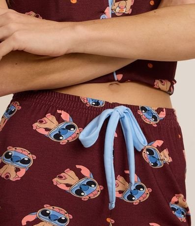 Pijama Short Doll Americano en Viscosa con Estampado Stitch Carpincho 3