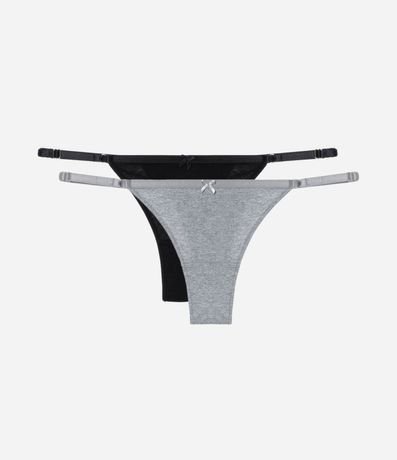 Kit 02 Bombachas Bikini Hilo Doble en Algodón