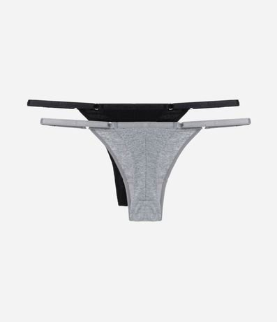 Kit 02 Bombachas Bikini Hilo Doble en Algodón 2