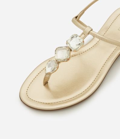 Sandalia Plana con Tiras Finas y Pedras 3