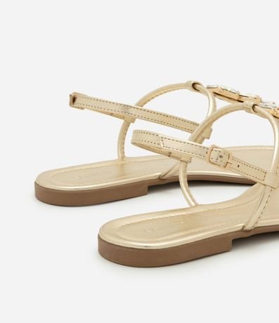 Sandalia Plana con Tiras Finas y Pedras 5