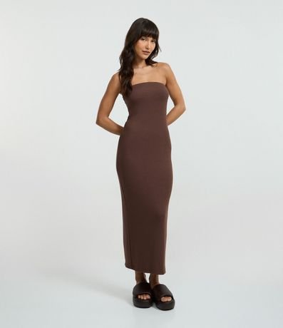 Vestido Sin Manga en Rib con Encaje