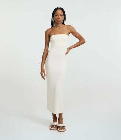 Vestido Sin Manga en Rib con Encaje