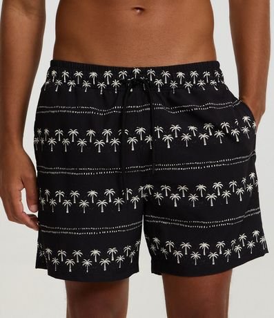 Bermuda Leve en Microfibra con Estampa de Palmeras 2