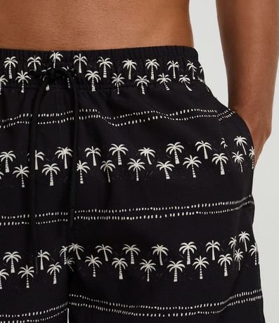Bermuda Leve en Microfibra con Estampa de Palmeras 3