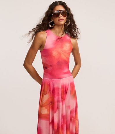 Pollera New Midi en Tule sin Forro con Estampa Abstracta 2