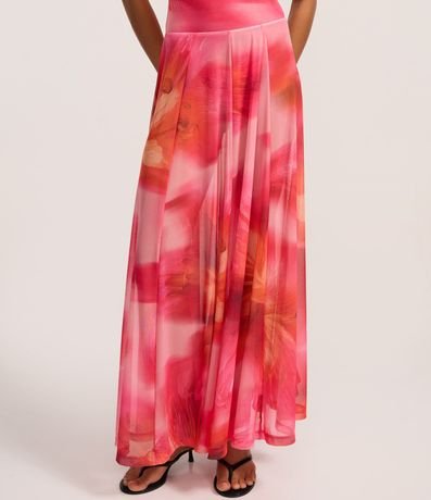 Pollera New Midi en Tule sin Forro con Estampa Abstracta 3