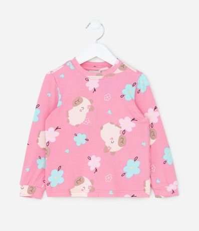 Pijama Infantil Largo en Plush con Estampa de Carpincho – Talle 2 a 6 años 2