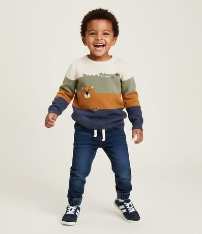 Saco Infantil Listrado en Punto Jacquard – Talle 1 a 6 años