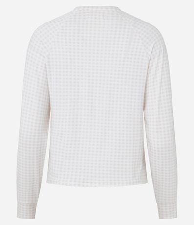 Blusa de Pijama Manga Larga con Estampa de Cuadros 2