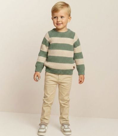 Suéter Infantil en Chenille con Rayas en Blocos – Talle 1 a 5/6 años