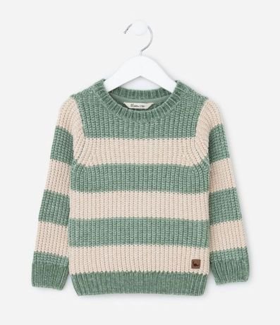 Suéter Infantil en Chenille con Rayas en Blocos – Talle 1 a 5/6 años