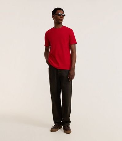 Remera Regular en Algodón con Textura Waffle 2