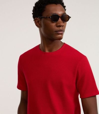 Remera Regular en Algodón con Textura Waffle 4