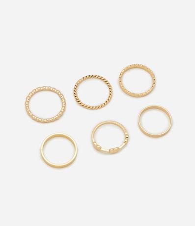 Kit 06 Anillos en Metal Delicados