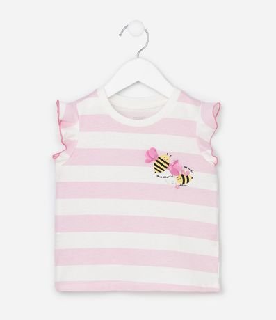 Pijama Corto Infantil con Estampa de Abeja- Talle 2 a 6 años 2