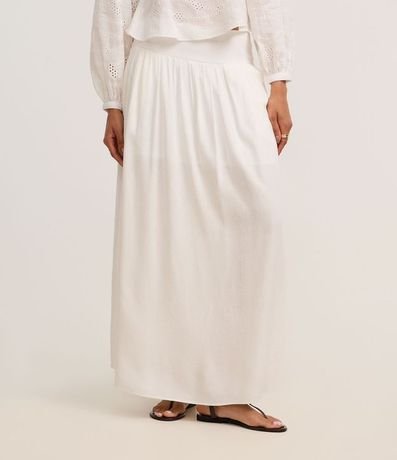Pollera Evasê Midi en Viscolino con Lastex en la Cintura 3