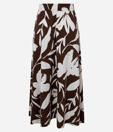 Pollera Midi en Piquet con Estampado Floral Follaje 8