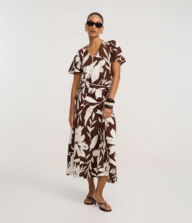 Pollera Midi en Piquet con Estampado Floral Follaje 5