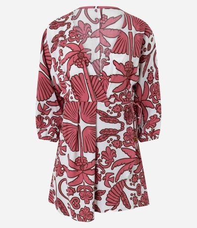 Salida de Playa Vestido Corto en Viscolino con Estampa Floral 5