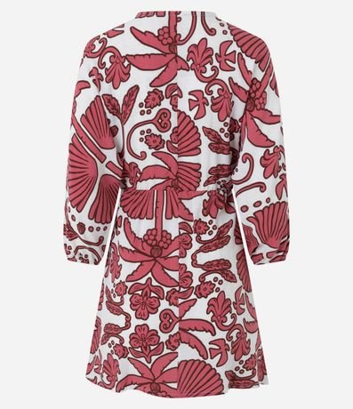 Salida de Playa Vestido Corto en Viscolino con Estampa Floral 6