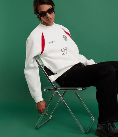 Saco Boxy Deportivo en Algodón con Bordados y Recortes 5