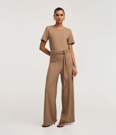 Mono en Piquet con Cinturón de Tejido y Hebilla 2