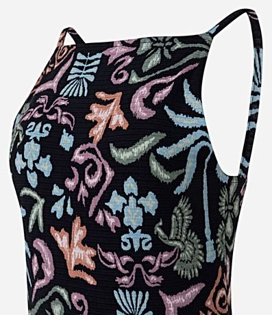 Vestido Midi Canelado en Rib con Estampa Floral 6