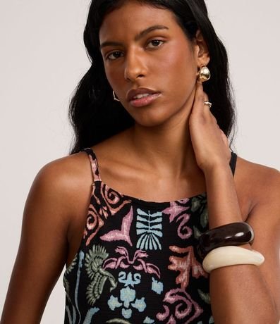 Vestido Midi Canelado en Rib con Estampa Floral 3