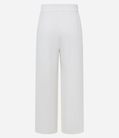 Pantalón Wide Leg Cintura Alta en Crepé Texturizado con Pliegues 3