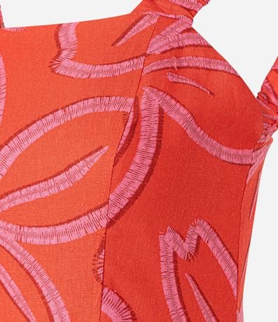 Vestido Evasê Midi en Viscolino con Estampa Floral 7