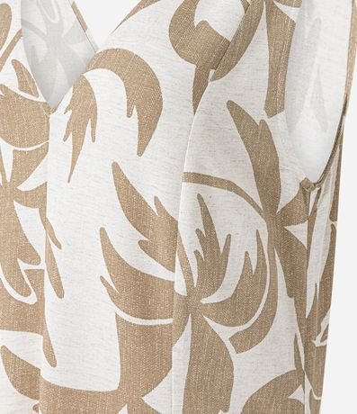 Vestido Evasê Midi en Viscolino con Estampa Follaje 7