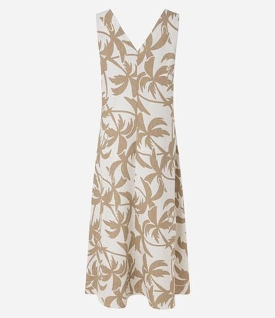 Vestido Evasê Midi en Viscolino con Estampa Follaje 8