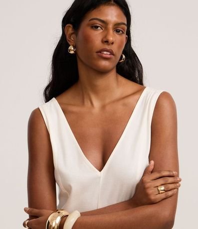 Vestido Evasê Midi en Viscolino con Escote V y Pences 3