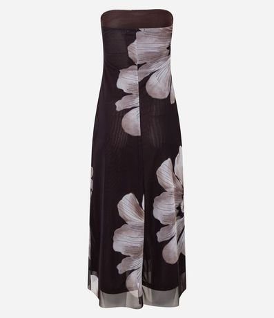 Vestido Long Midi en Tule con Estampa Floral 6