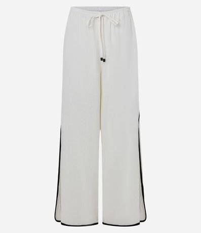 Salida de Playa Pantalón Sportcore en Lino y Viscosa con Rayas Laterales 6