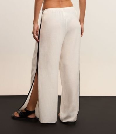 Salida de Playa Pantalón Sportcore en Lino y Viscosa con Rayas Laterales 5