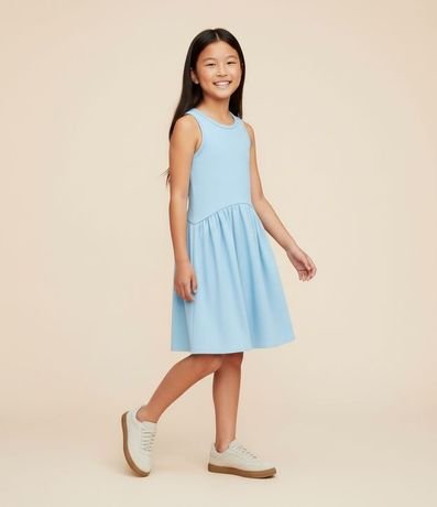 Vestido Infantil sin Manga en Rib - Talle 5 a 14 años