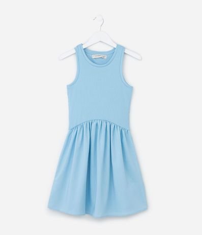 Vestido Infantil sin Manga en Rib - Talle 5 a 14 años 2