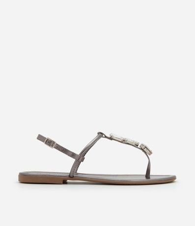 Sandalia Plana con Tiras Finas y Pedras 2