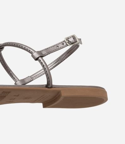 Sandalia Plana con Tiras Finas y Pedras 5